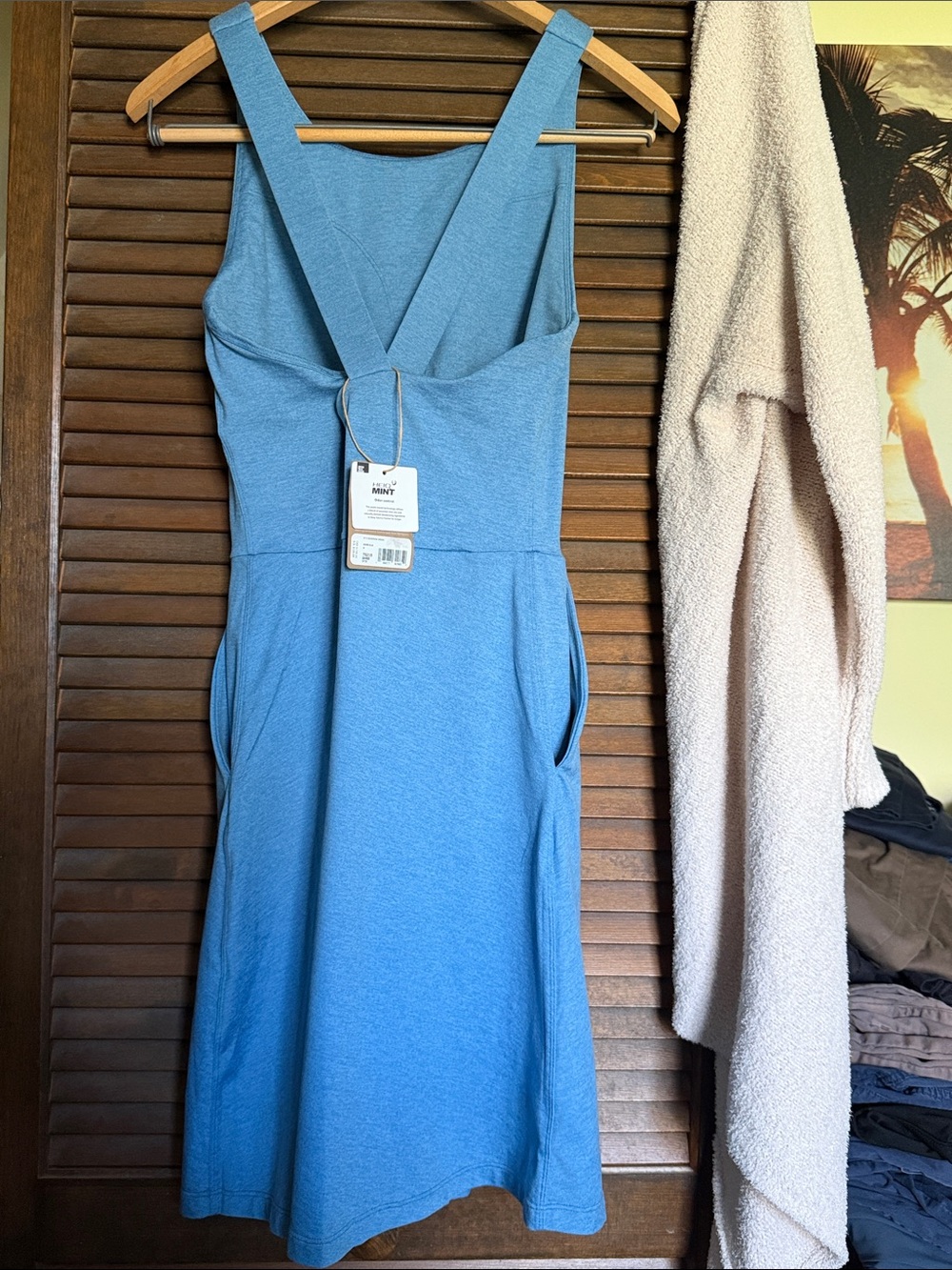 SHORE BLUE W'S SEABROOK DRESS Midi Dress in Blue Size Large NWT